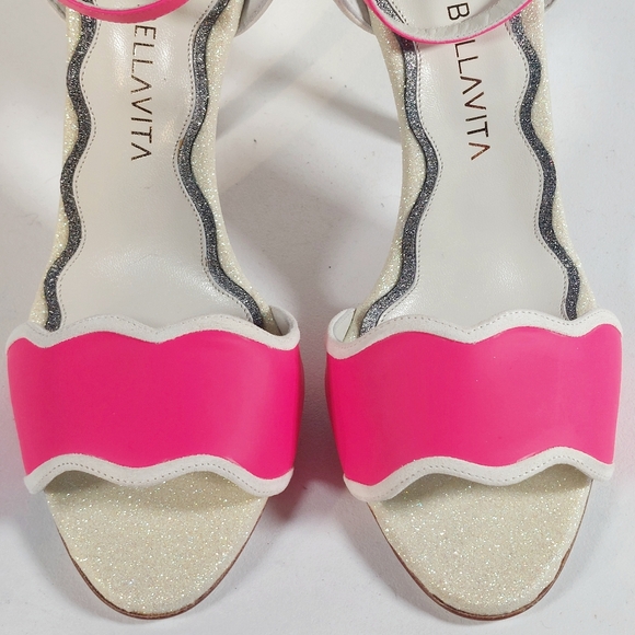 Francesca Bellavita hot pink & glitter leather stiletto sandals, EU40.5, NWT - Picture 10 of 17